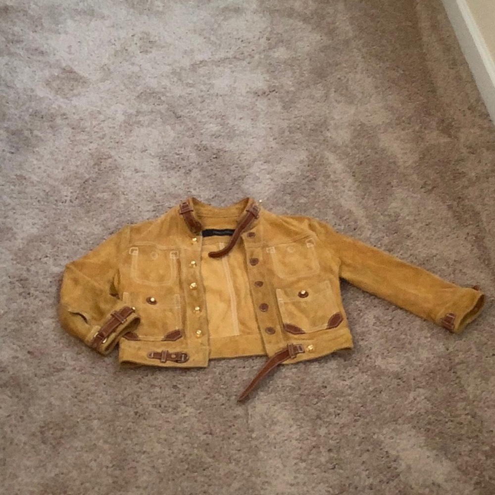 Vintage DSquared Suede Jacket in Neutral Camel